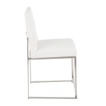 Fuji White Faux Leather Stainless Steel Contemporary Dining Chairs (Set of 2) 22 Fuji White Faux Leather Stainless Steel Contemporary Dining Chairs (Set of 2)