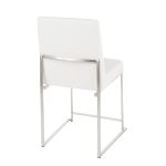Fuji White Faux Leather Stainless Steel Contemporary Dining Chairs (Set of 2) 23 Fuji White Faux Leather Stainless Steel Contemporary Dining Chairs (Set of 2)