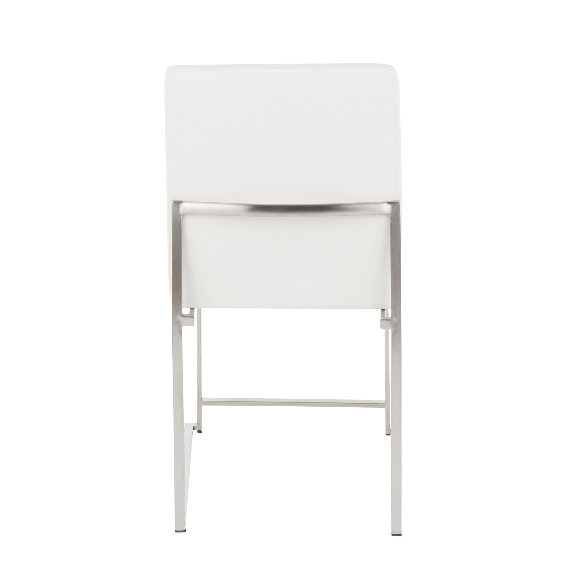 Fuji White Faux Leather Stainless Steel Contemporary Dining Chairs (Set of 2) 10 Fuji White Faux Leather Stainless Steel Contemporary Dining Chairs (Set of 2) - Image 10