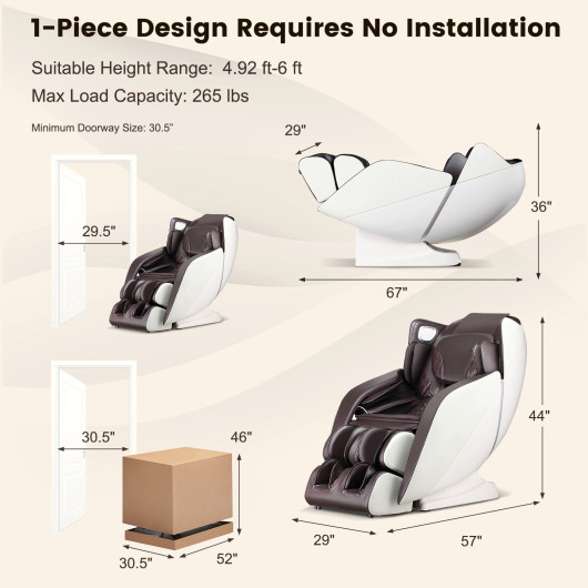 Zero Gravity Full Body Massage Chair with SL Track Heating - Image 4