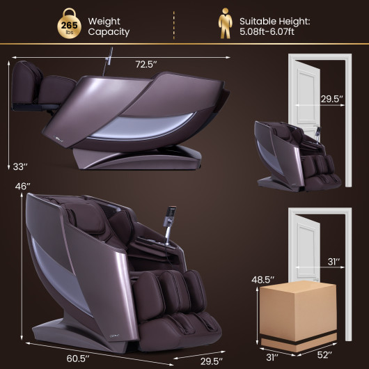 Zero Gravity 4D Massage Recliner with Airbags and Foot Rollers - Image 2