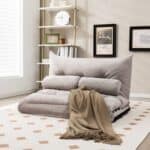 Adjustable Floor Lounger Sofa Bed with Pillows in Grey 7 Adjustable Floor Lounger Sofa Bed with Pillows in Grey