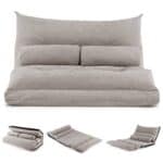 Adjustable Floor Lounger Sofa Bed with Pillows in Grey 9 Adjustable Floor Lounger Sofa Bed with Pillows in Grey
