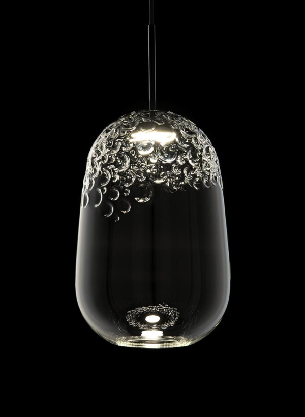 GALU Black Glass Pendant Lamp 9x9x13 One Year Warranty