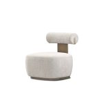 GETZ Buff Fabric Lounge Chair with Patina Bronze Frame 6 GETZ Buff Fabric Lounge Chair with Patina Bronze Frame