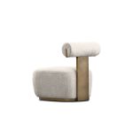 GETZ Buff Fabric Lounge Chair with Patina Bronze Frame 8 GETZ Buff Fabric Lounge Chair with Patina Bronze Frame