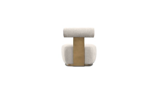 GETZ Buff Fabric Lounge Chair with Patina Bronze Frame 4