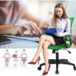 Green Ergonomic Mesh Office Chair with Armrests and Wheels