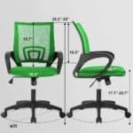 Green Ergonomic Mesh Office Chair with Armrests and Wheels