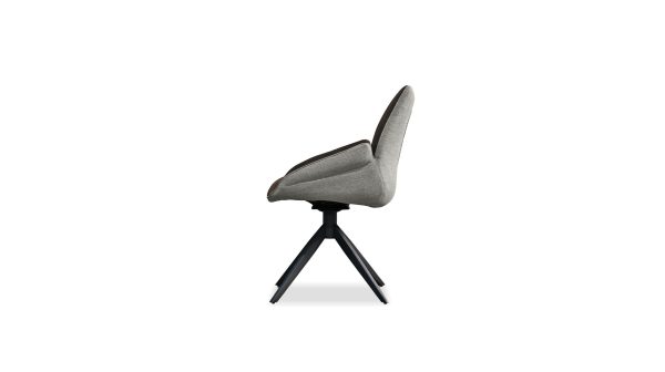 GIAN Espresso Swivel Armchair Fabric Black Steel Base 2 2