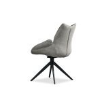 GIAN Espresso Swivel Armchair Fabric Black Steel Base