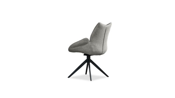 GIAN Espresso Swivel Armchair Fabric Black Steel Base 3 2