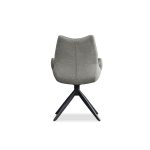 GIAN Espresso Swivel Armchair Fabric Black Steel Base
