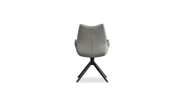 GIAN Espresso Swivel Armchair Fabric Black Steel Base 4 2