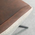 GIAN Espresso Swivel Armchair Fabric Black Steel Base