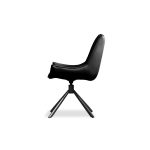 GIULIA Black Leather Swivel Dining Chair Black Steel 9 GIULIA Black Leather Swivel Dining Chair Black Steel