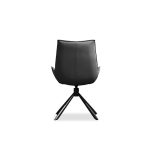 GIULIA Black Leather Swivel Dining Chair Black Steel 11 GIULIA Black Leather Swivel Dining Chair Black Steel