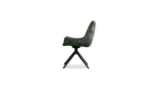 GIULIA Forest Green Fabric Swivel Dining Chair 2 2