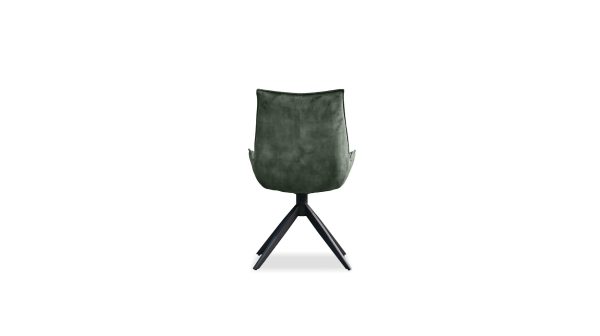 GIULIA Forest Green Fabric Swivel Dining Chair 4 2