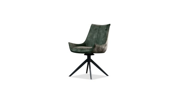 GIULIA Forest Green Fabric Swivel Dining Chair 7