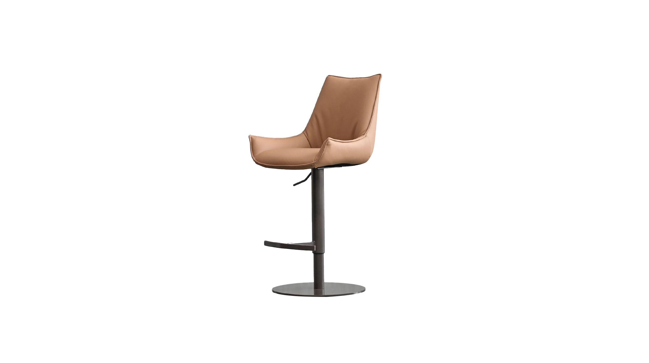 GIULIA Golden Rum Leather Bar Stool Antique Bronze Base 1 GIULIA Golden Rum Leather Bar Stool Antique Bronze Base