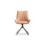 GIULIA Golden Rum Leather Swivel Dining Chair 8 GIULIA Golden Rum Leather Swivel Dining Chair