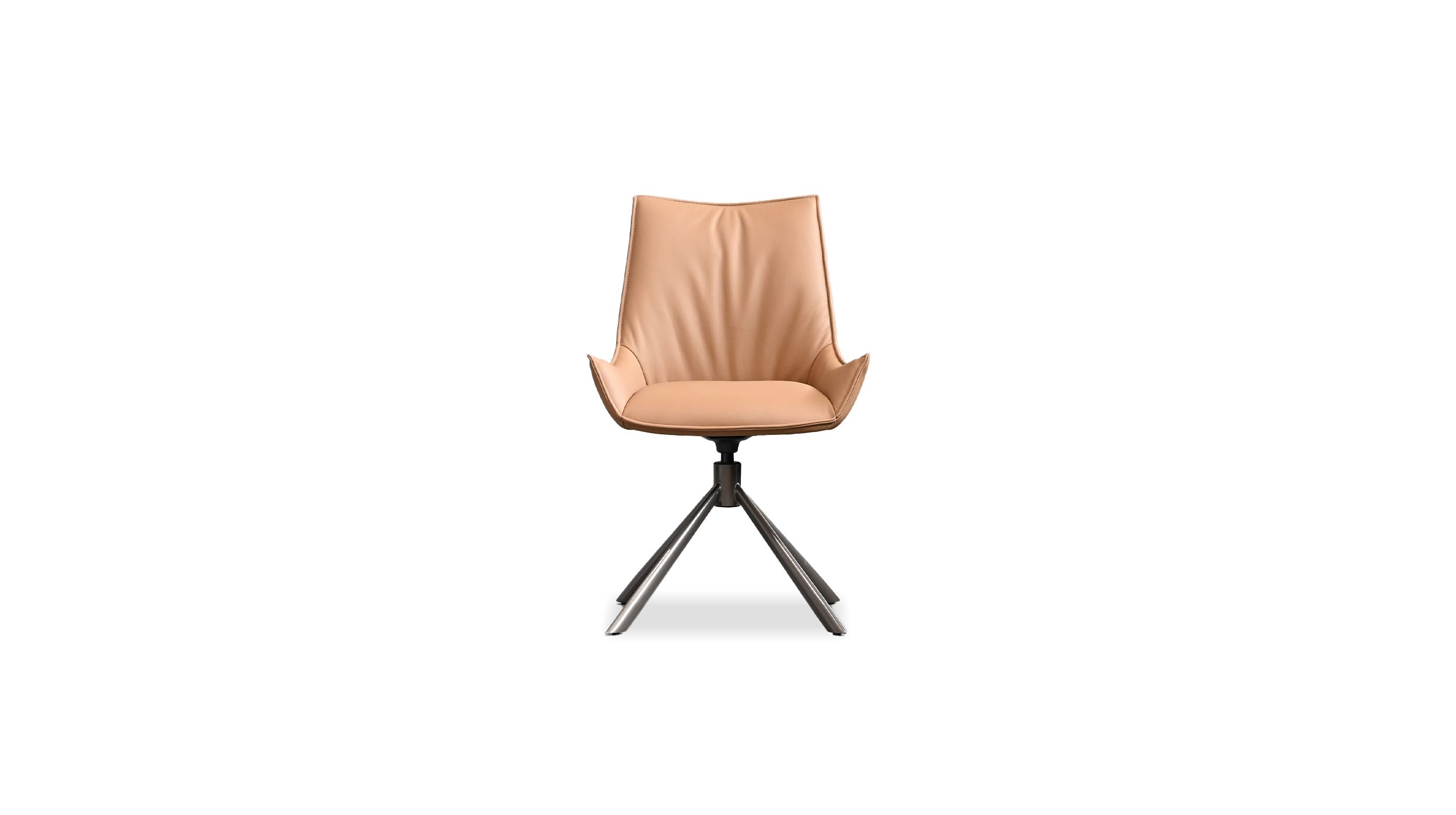 GIULIA Golden Rum Leather Swivel Dining Chair 2 GIULIA Golden Rum Leather Swivel Dining Chair - Image 2