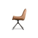 GIULIA Golden Rum Leather Swivel Dining Chair 9 GIULIA Golden Rum Leather Swivel Dining Chair
