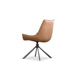 GIULIA Golden Rum Leather Swivel Dining Chair 10 GIULIA Golden Rum Leather Swivel Dining Chair