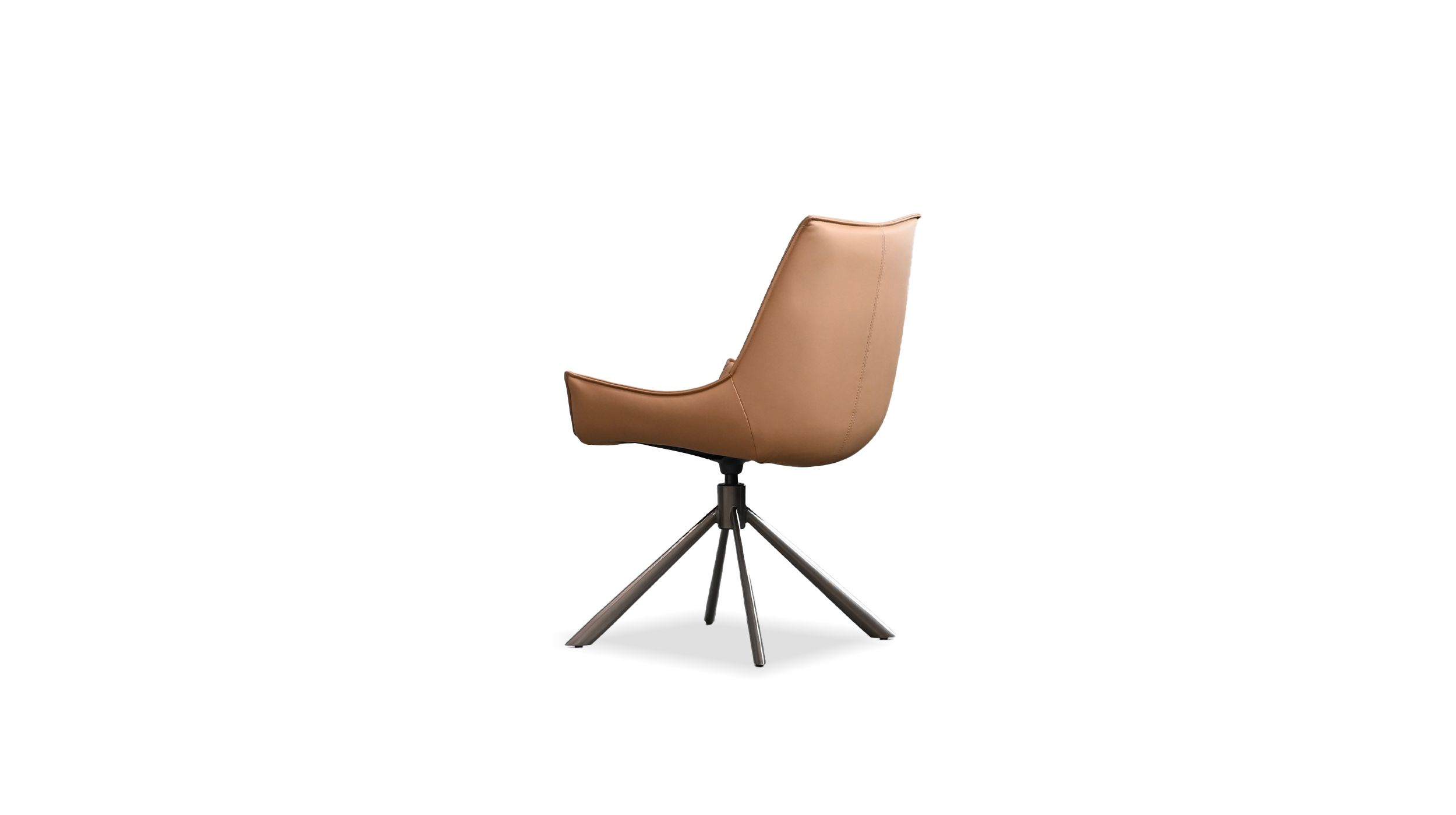 GIULIA Golden Rum Leather Swivel Dining Chair 4 GIULIA Golden Rum Leather Swivel Dining Chair - Image 4
