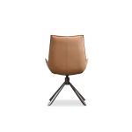 GIULIA Golden Rum Leather Swivel Dining Chair 11 GIULIA Golden Rum Leather Swivel Dining Chair