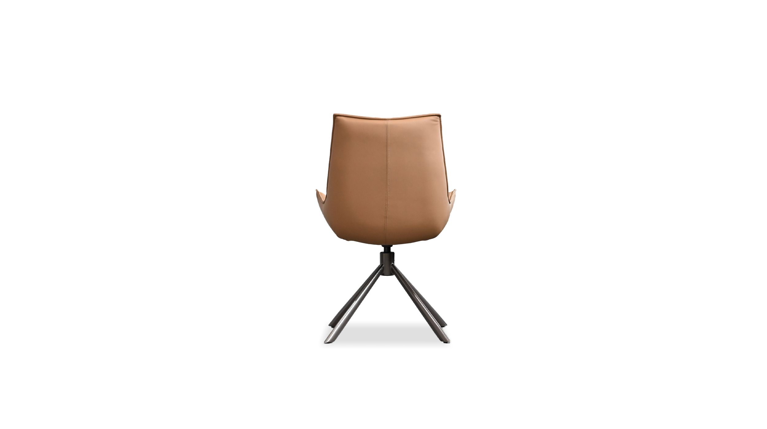 GIULIA Golden Rum Leather Swivel Dining Chair 5 GIULIA Golden Rum Leather Swivel Dining Chair - Image 5