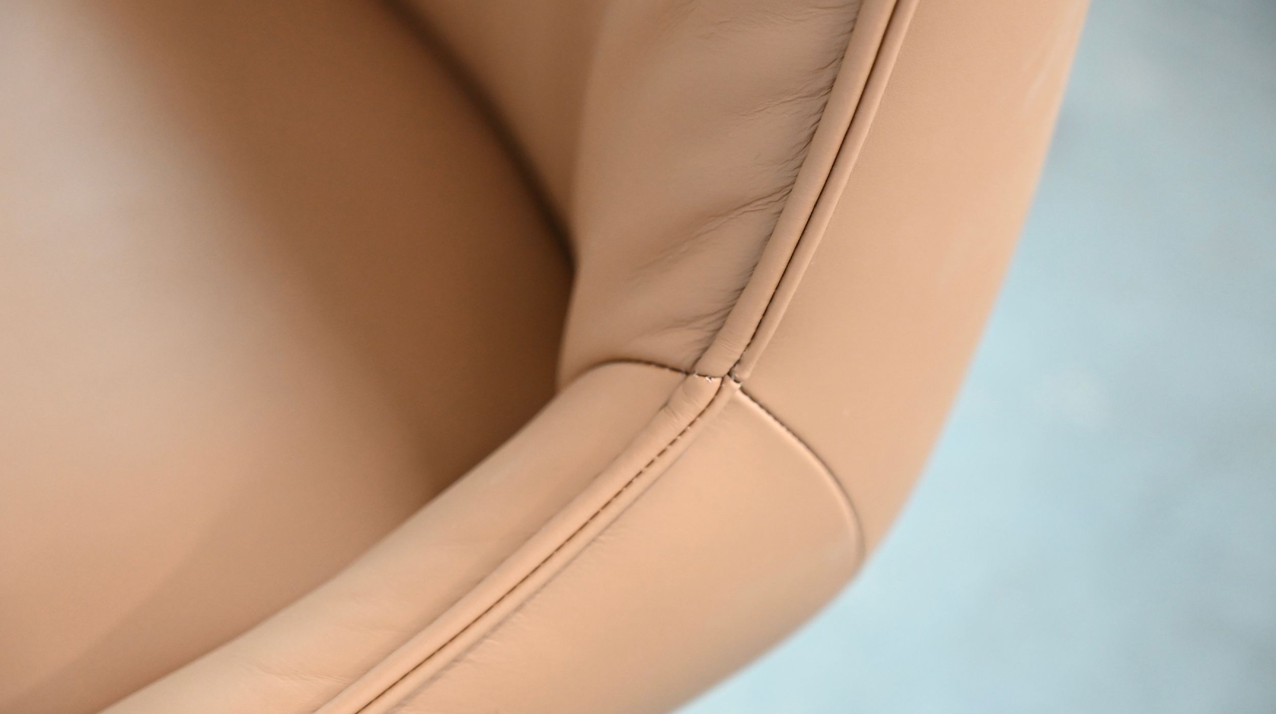 GIULIA Golden Rum Leather Swivel Dining Chair 6 GIULIA Golden Rum Leather Swivel Dining Chair - Image 6