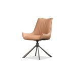 GIULIA Golden Rum Leather Swivel Dining Chair 7 GIULIA Golden Rum Leather Swivel Dining Chair