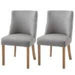 Grey Modern Nailhead Diamond Stitch Upholstered Dining Chairs (Set of 2)