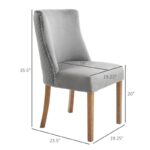 Grey Modern Nailhead Diamond Stitch Upholstered Dining Chairs (Set of 2)