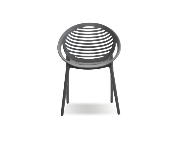 GRAVELY Grey Polypropylene Stackable Outdoor Dining Chairs 1 2
