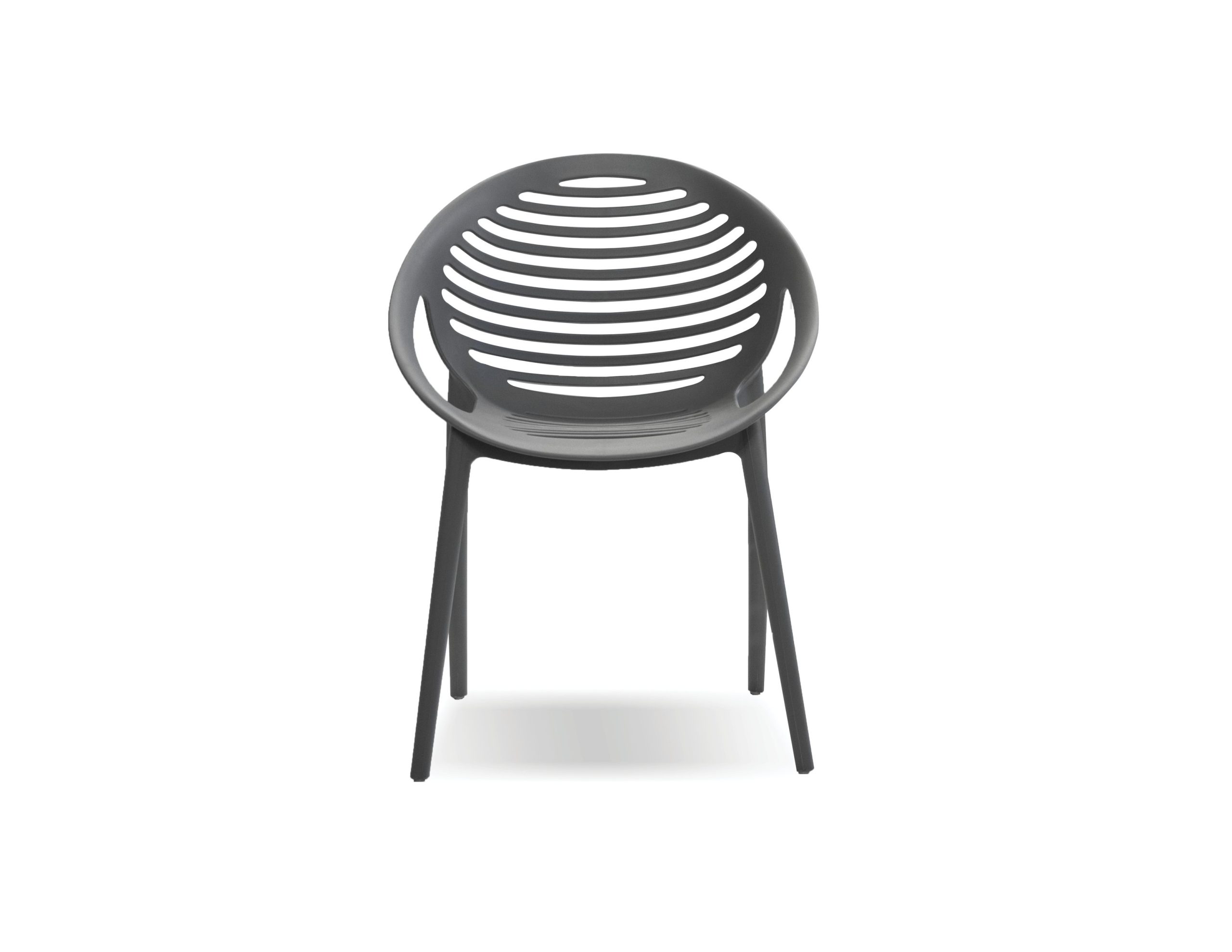 GRAVELY Grey Polypropylene Stackable Outdoor Dining Chairs 2 GRAVELY Grey Polypropylene Stackable Outdoor Dining Chairs - Image 2