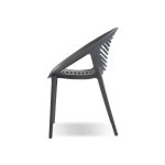GRAVELY Grey Polypropylene Stackable Outdoor Dining Chairs 8 GRAVELY Grey Polypropylene Stackable Outdoor Dining Chairs