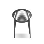 GRAVELY Grey Polypropylene Stackable Outdoor Dining Chairs 10 GRAVELY Grey Polypropylene Stackable Outdoor Dining Chairs