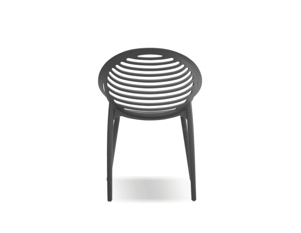 GRAVELY Grey Polypropylene Stackable Outdoor Dining Chairs 4 2