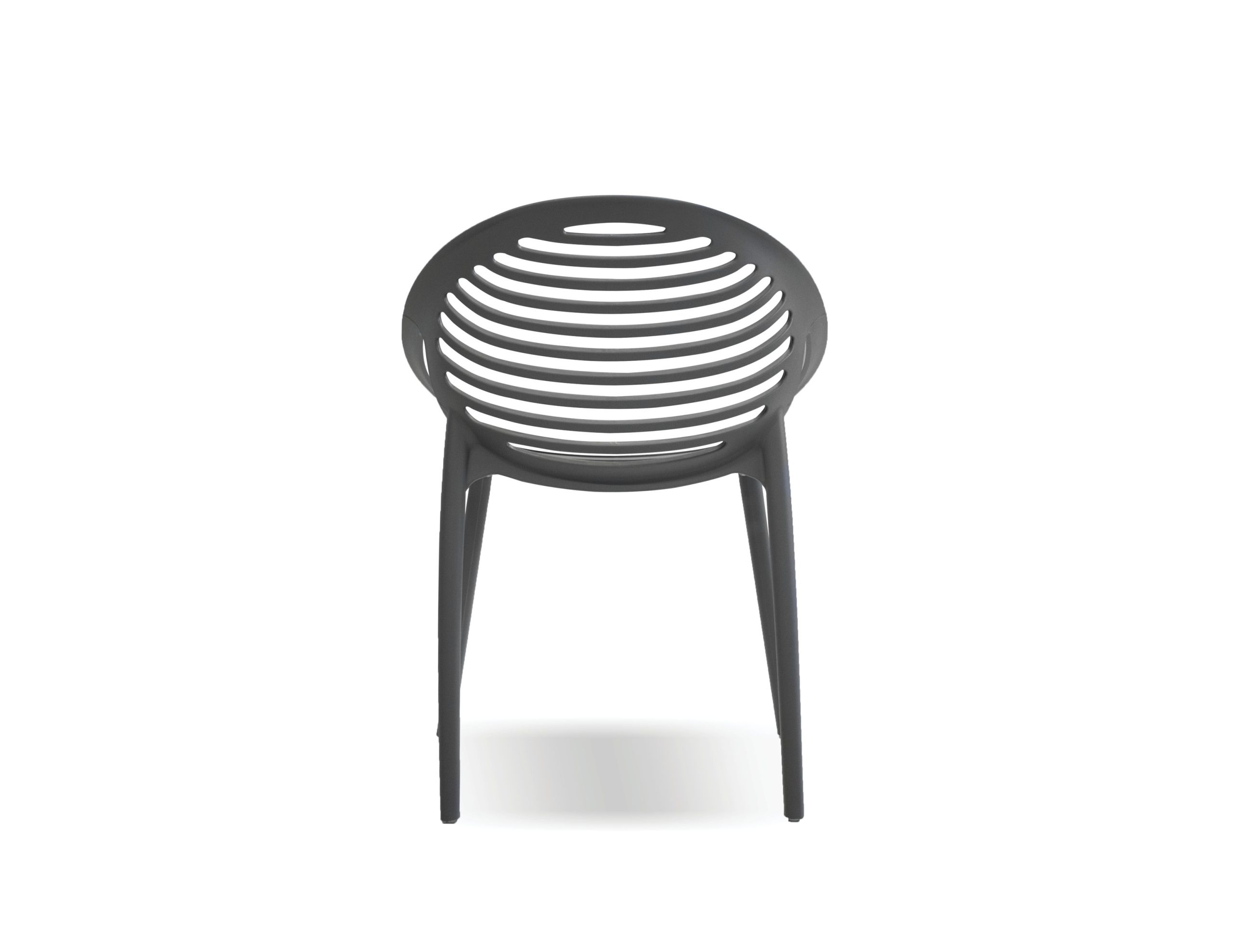 GRAVELY Grey Polypropylene Stackable Outdoor Dining Chairs 5 GRAVELY Grey Polypropylene Stackable Outdoor Dining Chairs - Image 5