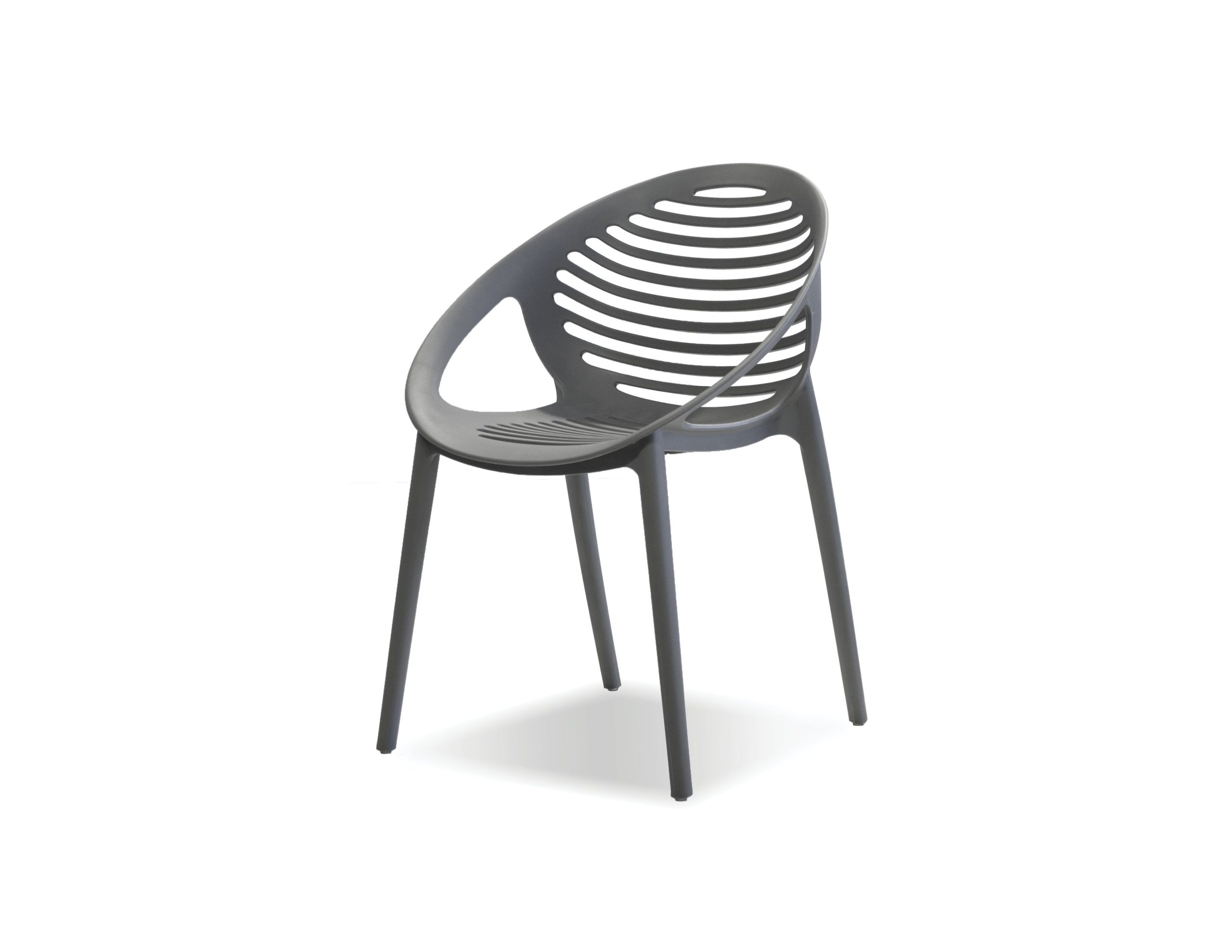 GRAVELY Grey Polypropylene Stackable Outdoor Dining Chairs 1 GRAVELY Grey Polypropylene Stackable Outdoor Dining Chairs