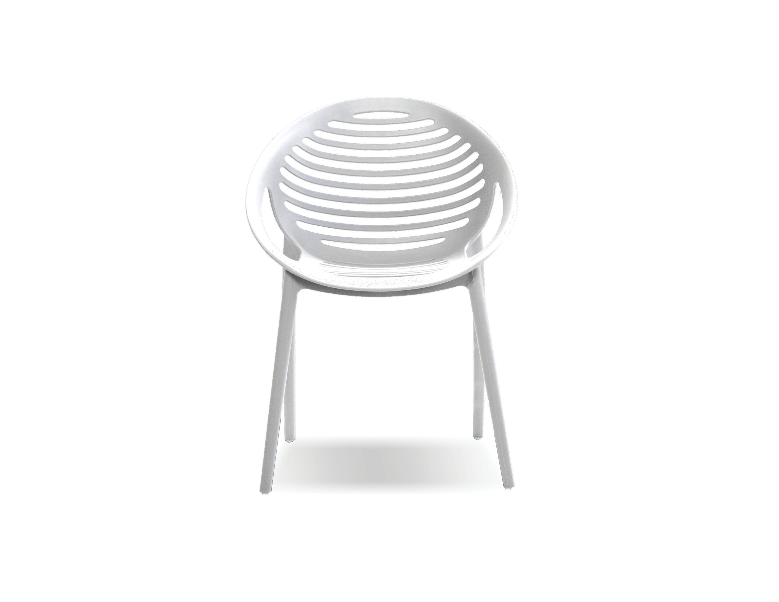 GRAVELY White Polypropylene Stackable Outdoor Dining Chairs 2 GRAVELY White Polypropylene Stackable Outdoor Dining Chairs - Image 2