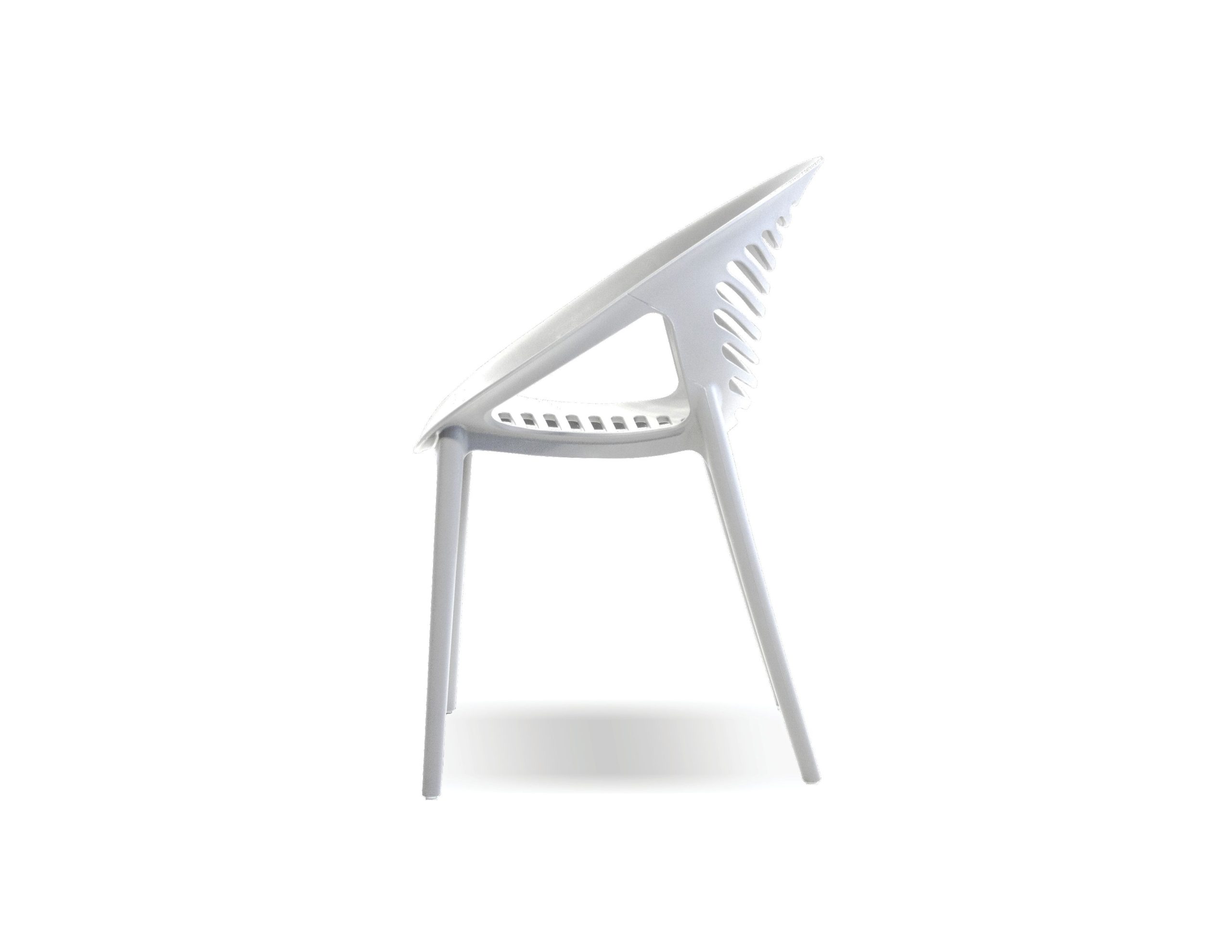 GRAVELY White Polypropylene Stackable Outdoor Dining Chairs 3 GRAVELY White Polypropylene Stackable Outdoor Dining Chairs - Image 3
