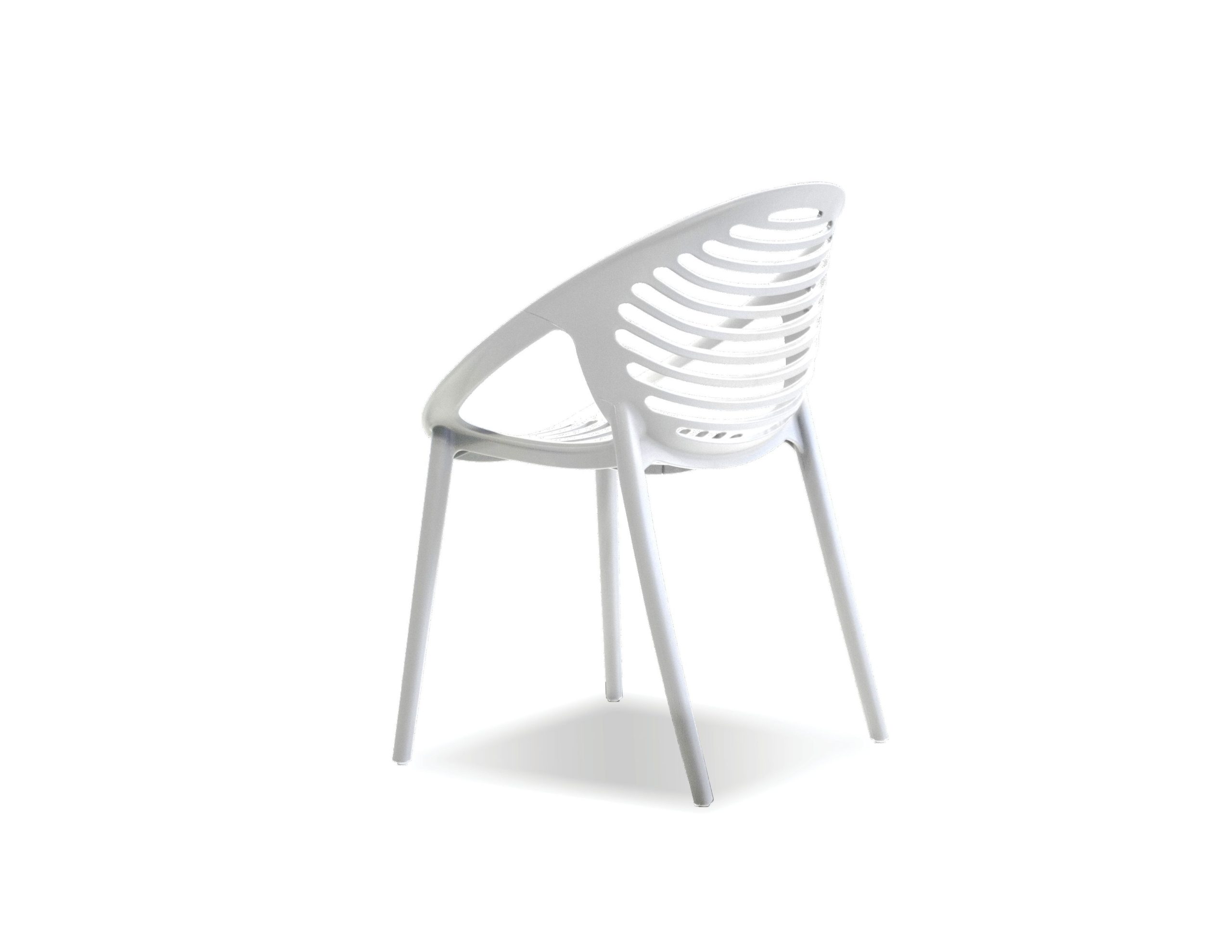 GRAVELY White Polypropylene Stackable Outdoor Dining Chairs 4 GRAVELY White Polypropylene Stackable Outdoor Dining Chairs - Image 4