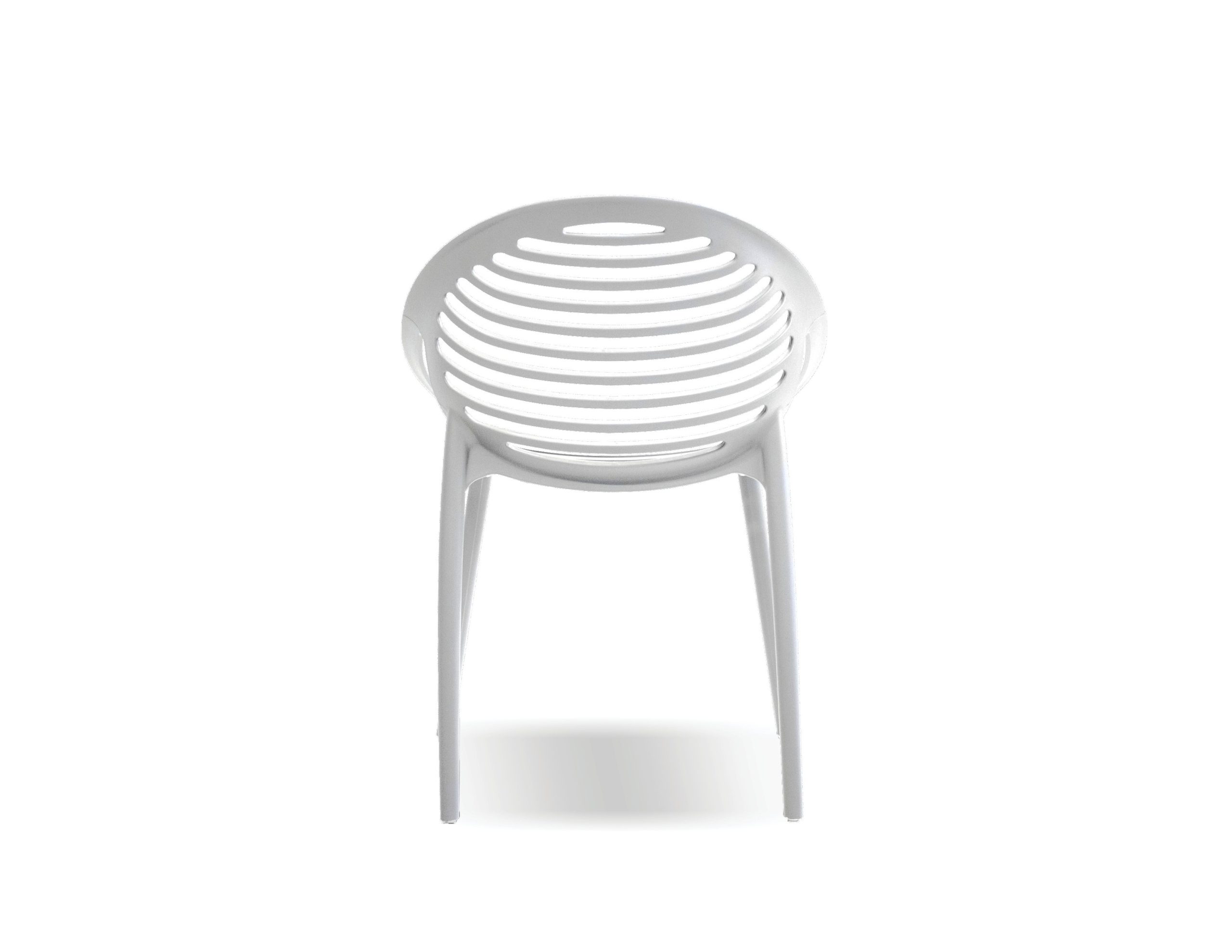 GRAVELY White Polypropylene Stackable Outdoor Dining Chairs 5 GRAVELY White Polypropylene Stackable Outdoor Dining Chairs - Image 5
