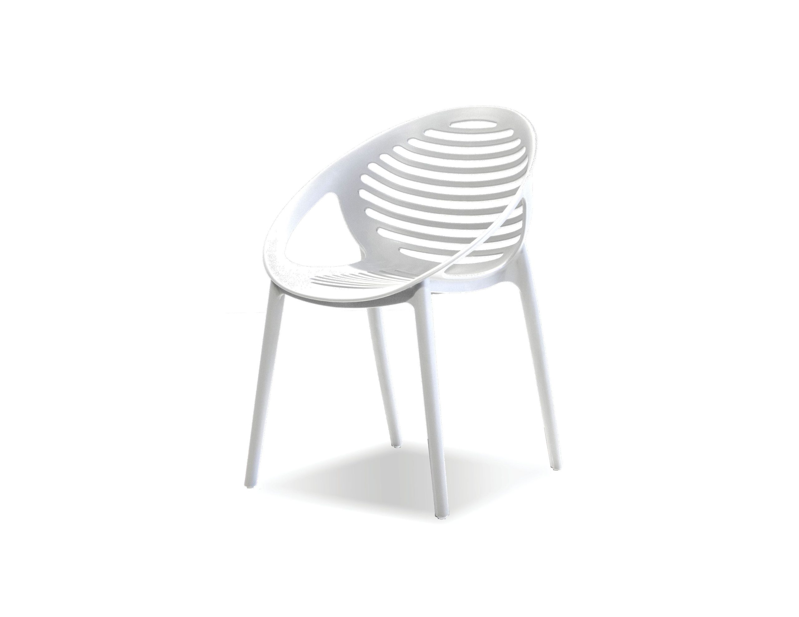 GRAVELY White Polypropylene Stackable Outdoor Dining Chairs 1 GRAVELY White Polypropylene Stackable Outdoor Dining Chairs