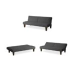 Grey Microfiber Adjustable Futon Sofa Bed for Living Rooms 7 Grey Microfiber Adjustable Futon Sofa Bed for Living Rooms