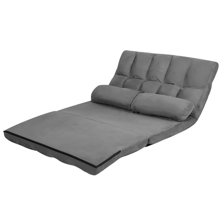 Faux Suede Foldable Floor Sofa Bed with Adjustable Positions 1 Faux Suede Foldable Floor Sofa Bed with Adjustable Positions